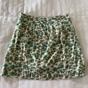 Loft Mini Skirt - Green/Blue Leopard Print